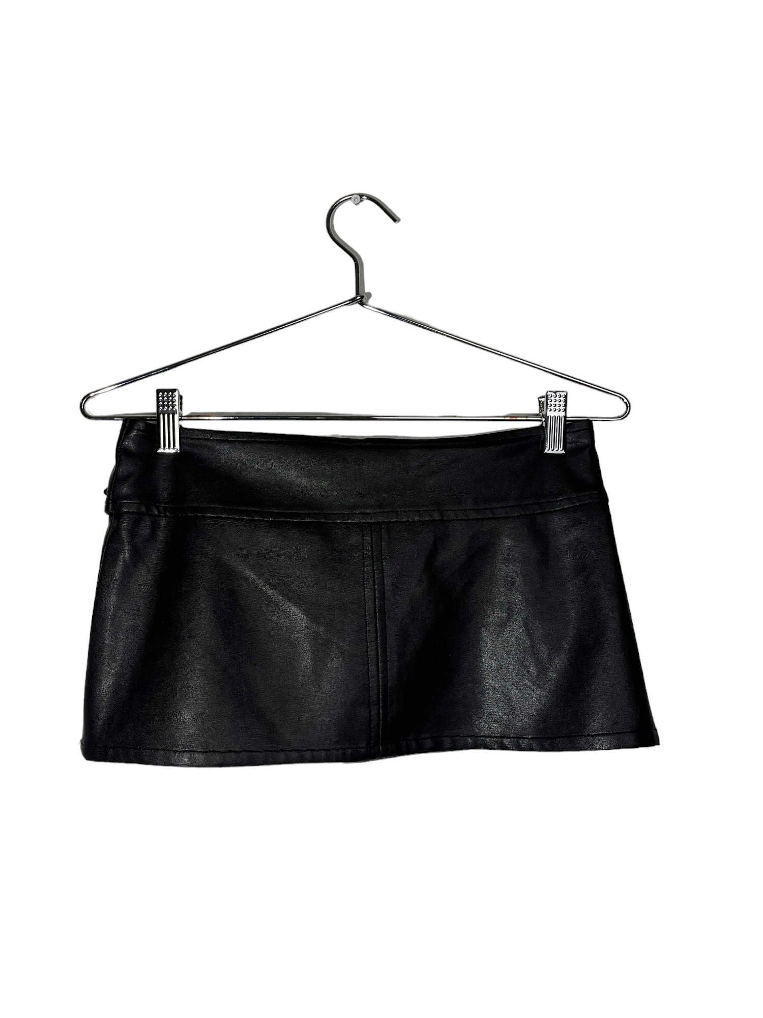 Black Micro Mini Skirt Built in Eyelet Belt