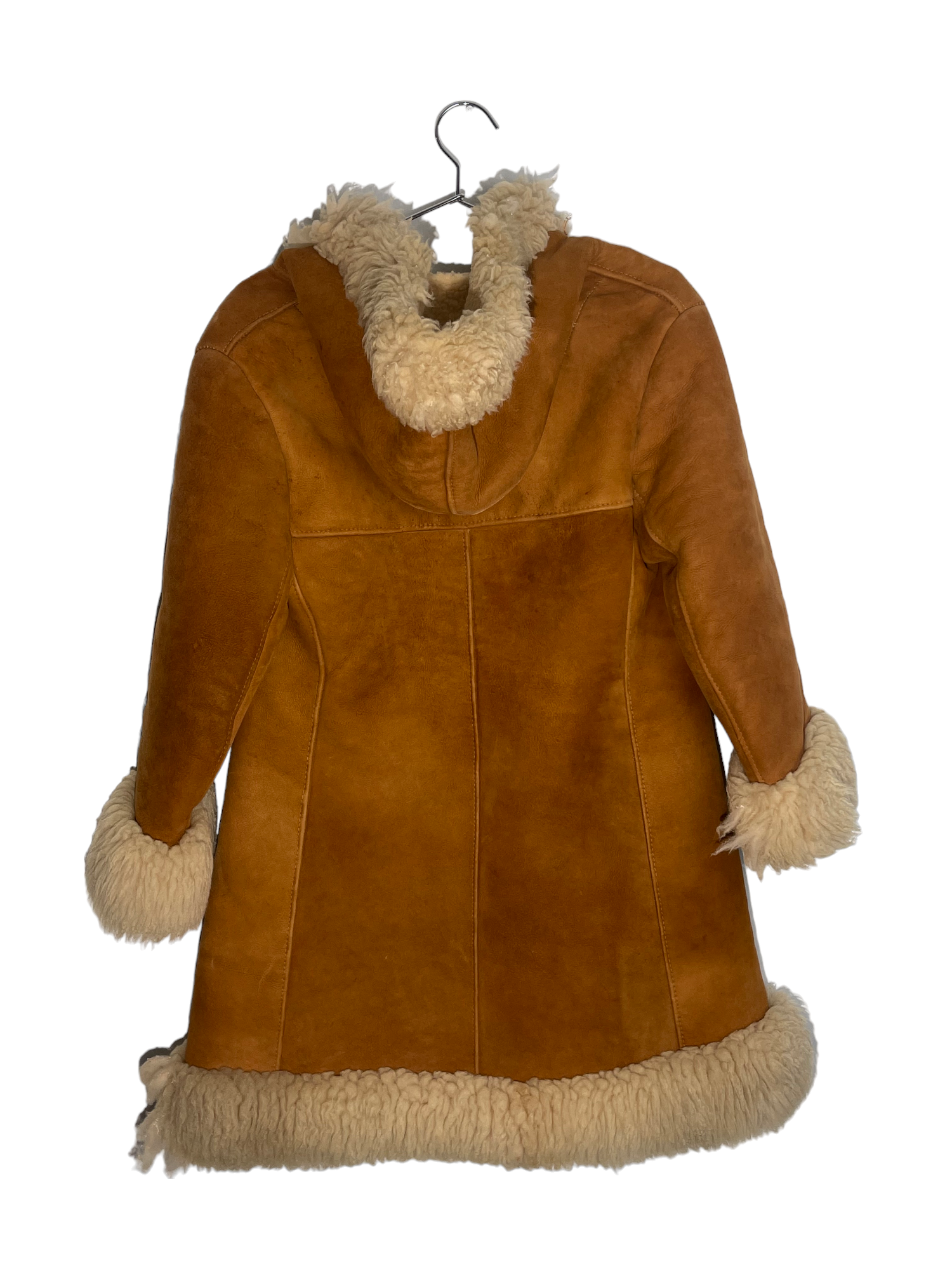 Brown Suede Leather With Beige Fur