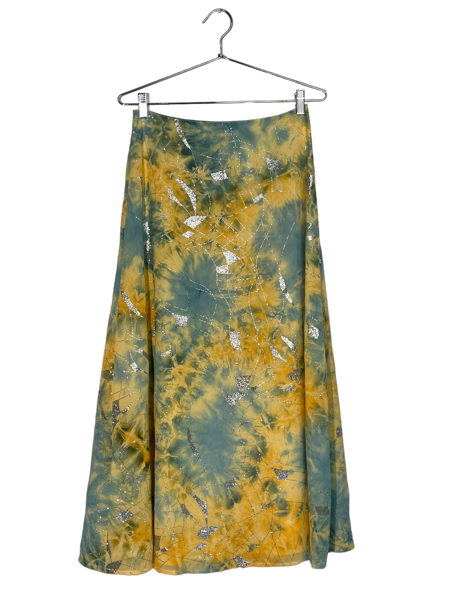 Glitter Detail Watercolor Maxi Skirt