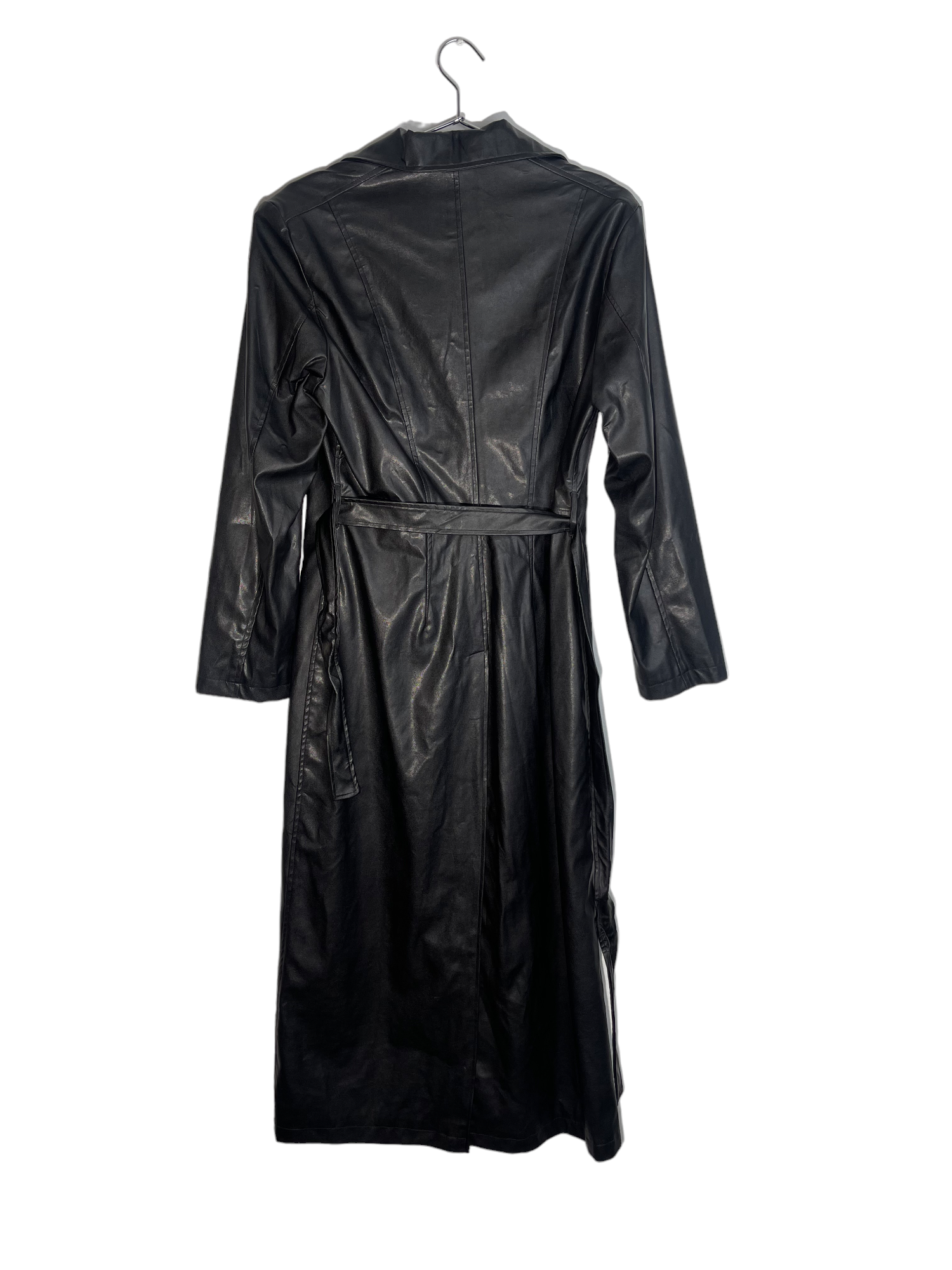 Ozone Black Leather Coat