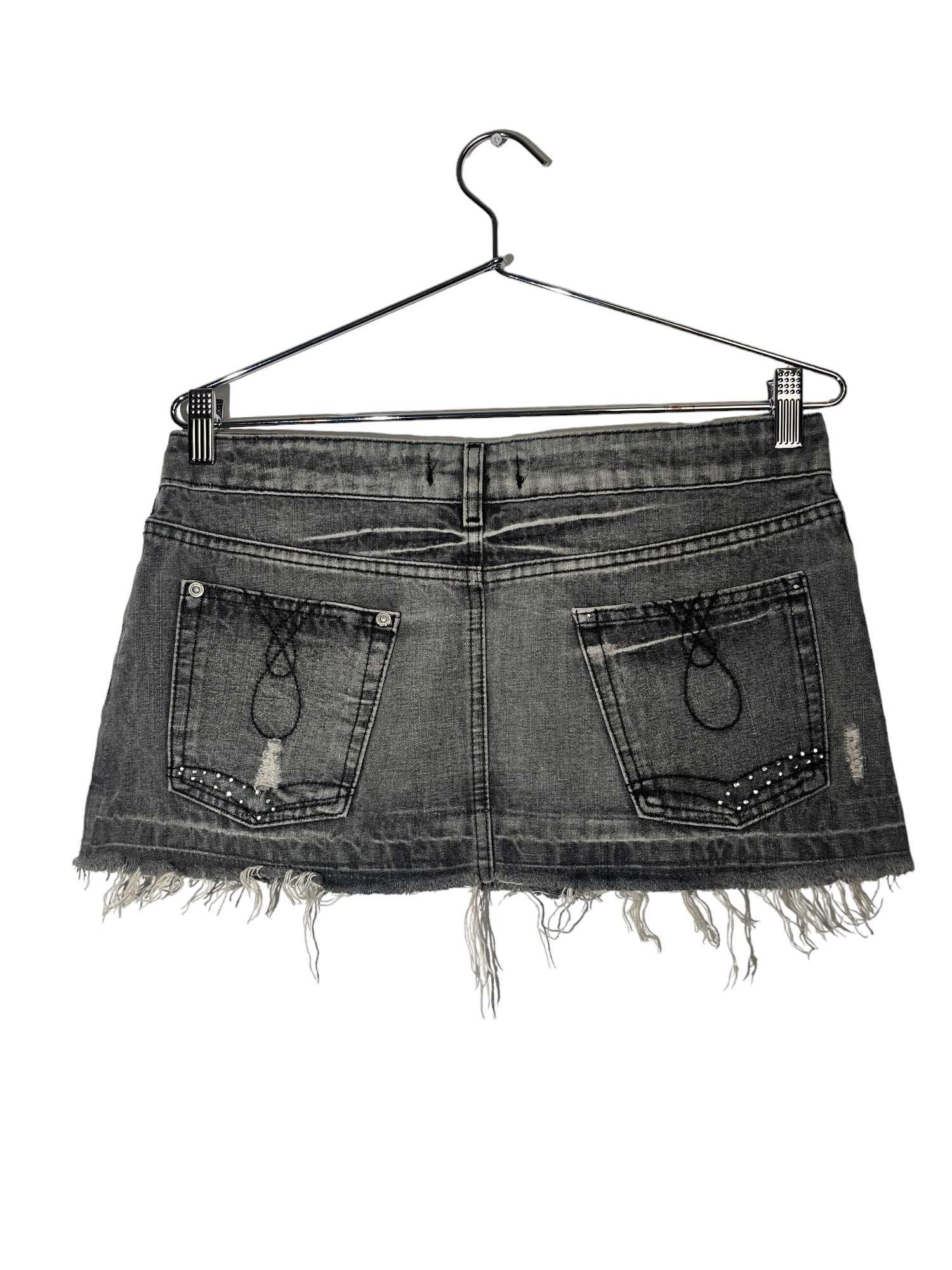 Grey Denim Mini Skirt