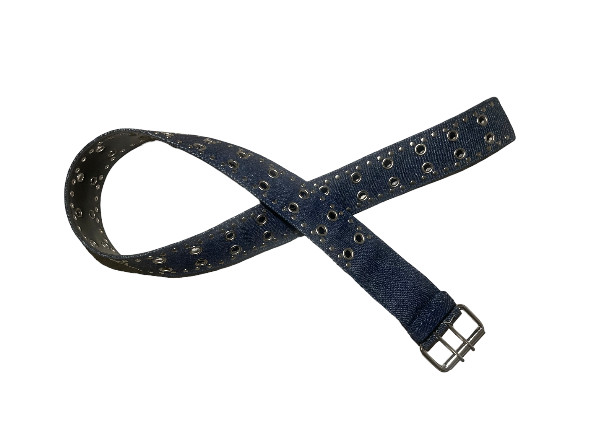 Thick Denim Eyelet & Studded Belt