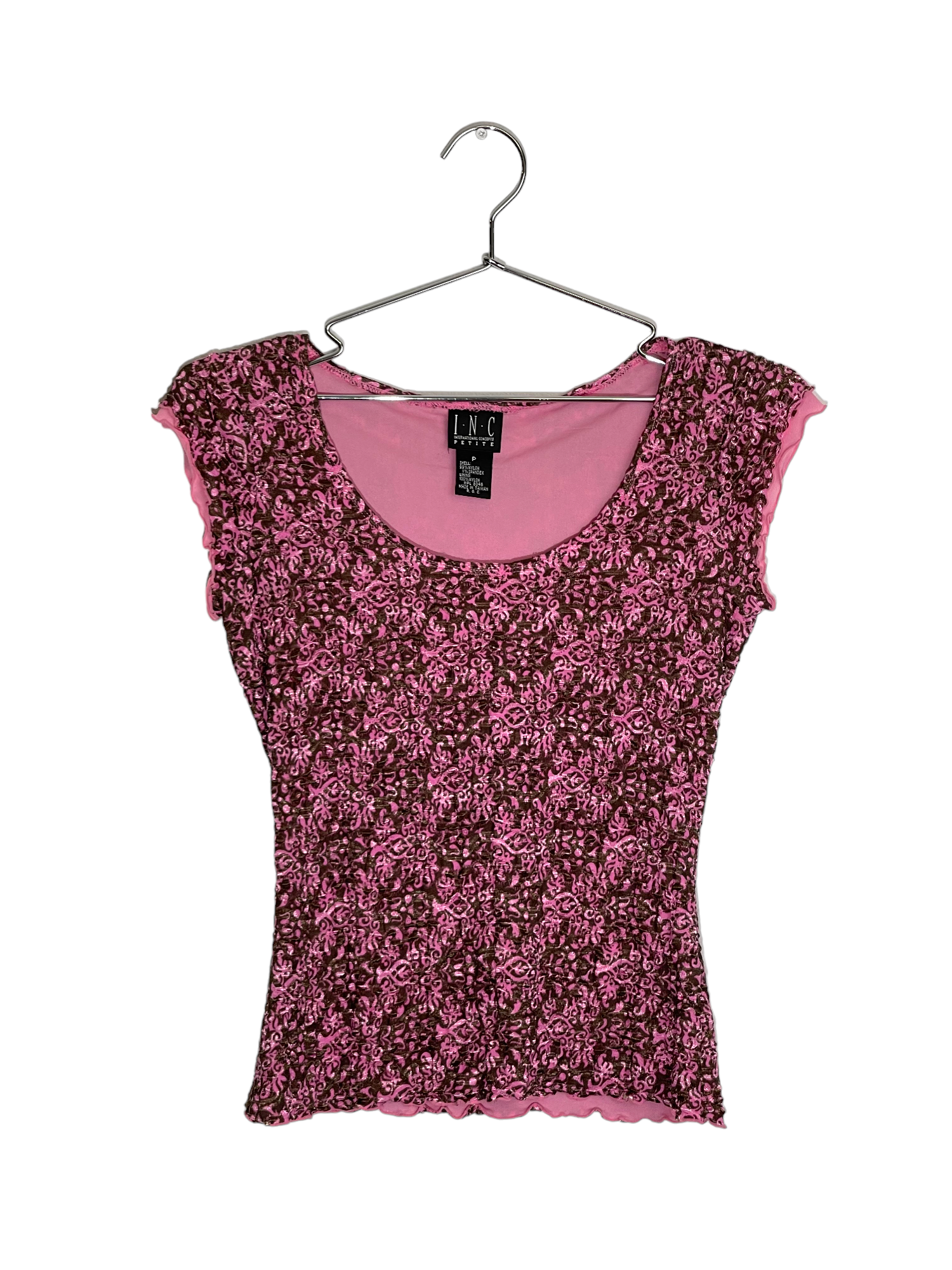 Brown & Pink Floral Pattern Top