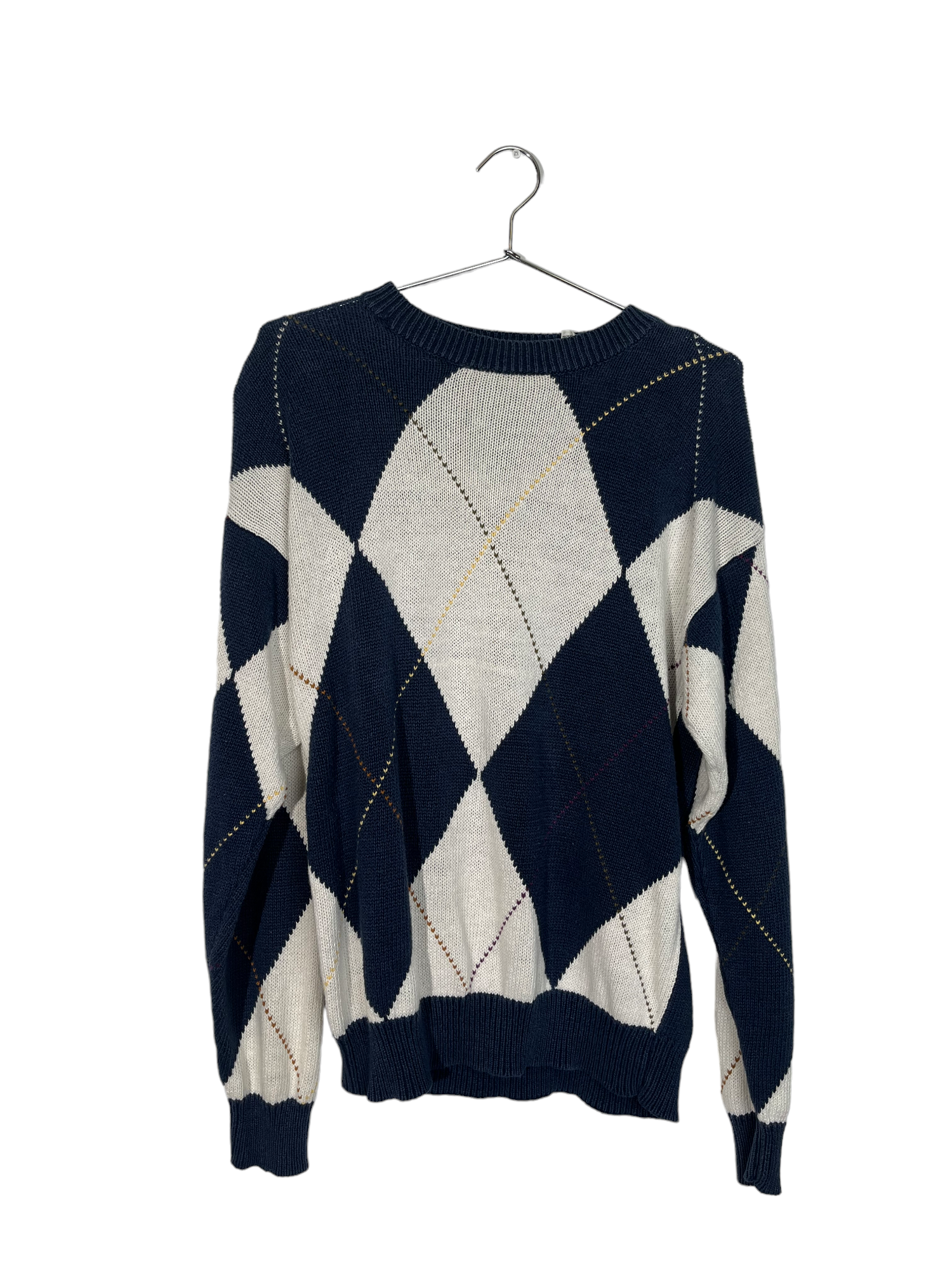 Navy & White Plaid Sweater