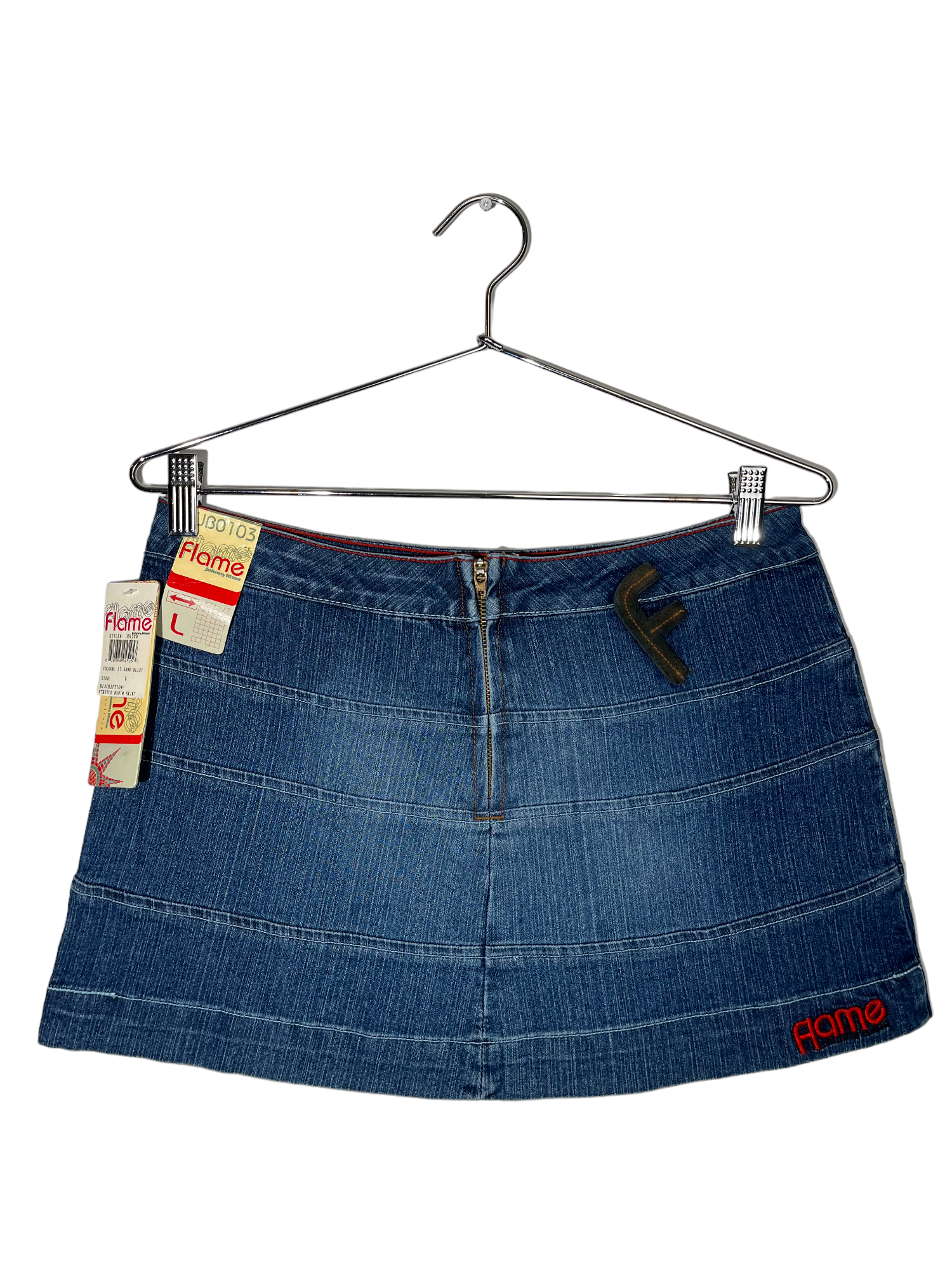 Dead Stock Flame Johnny Blaze Mini Denim Skirt