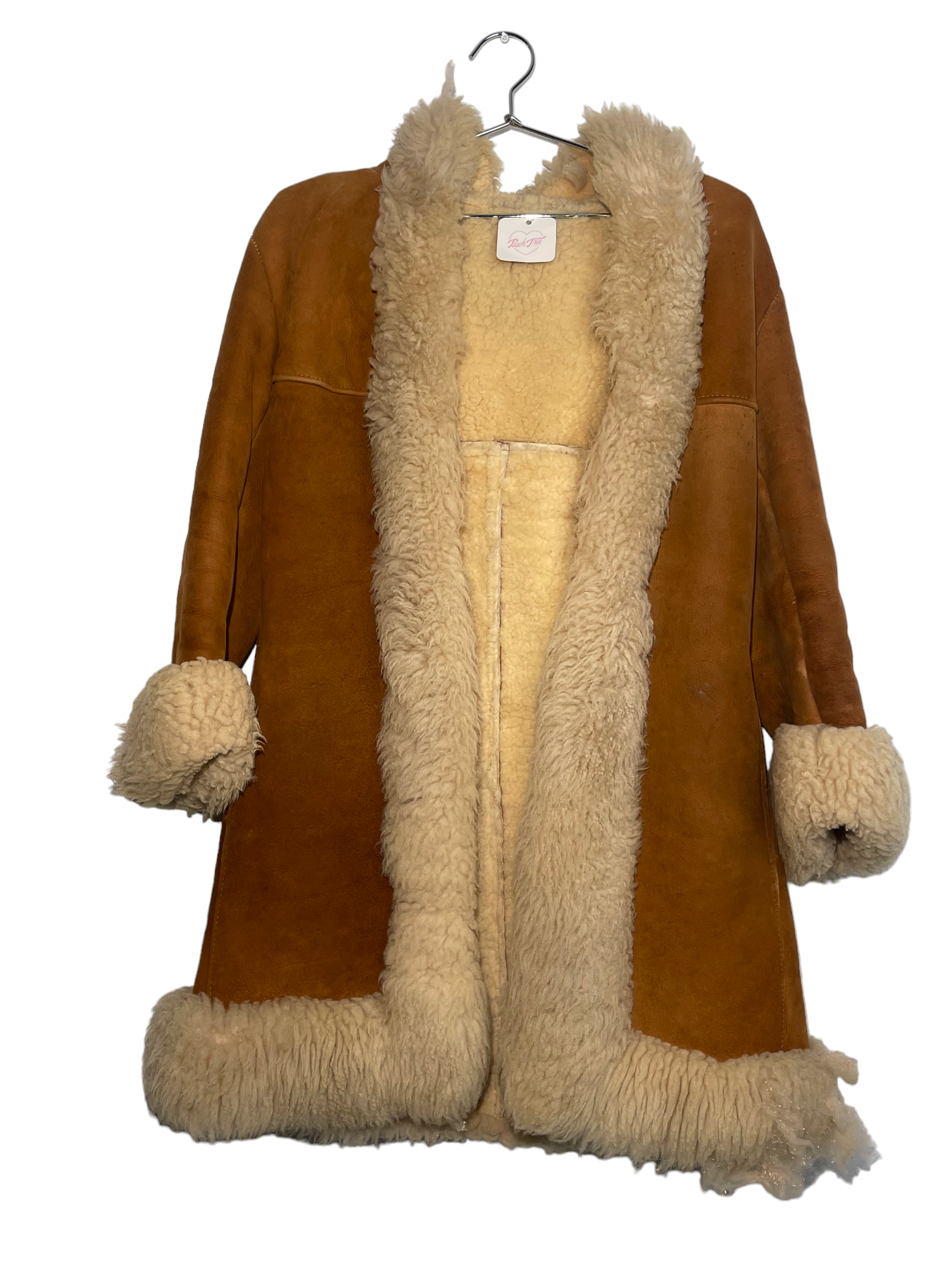 Brown Suede Leather With Beige Fur