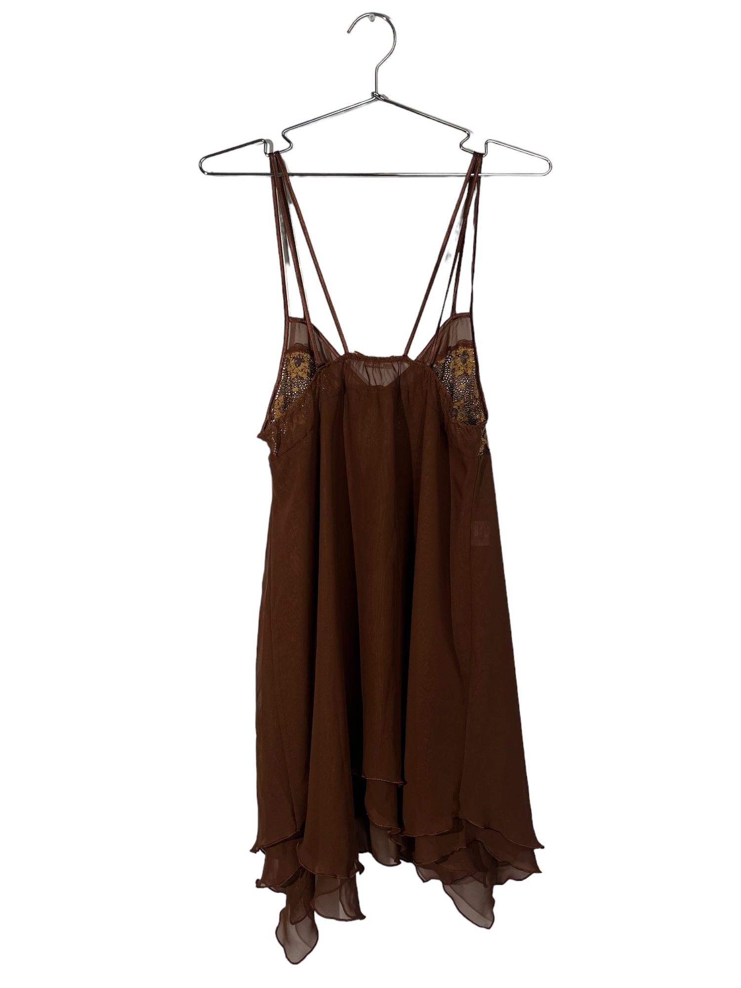 Brown Sheer Slip Dress