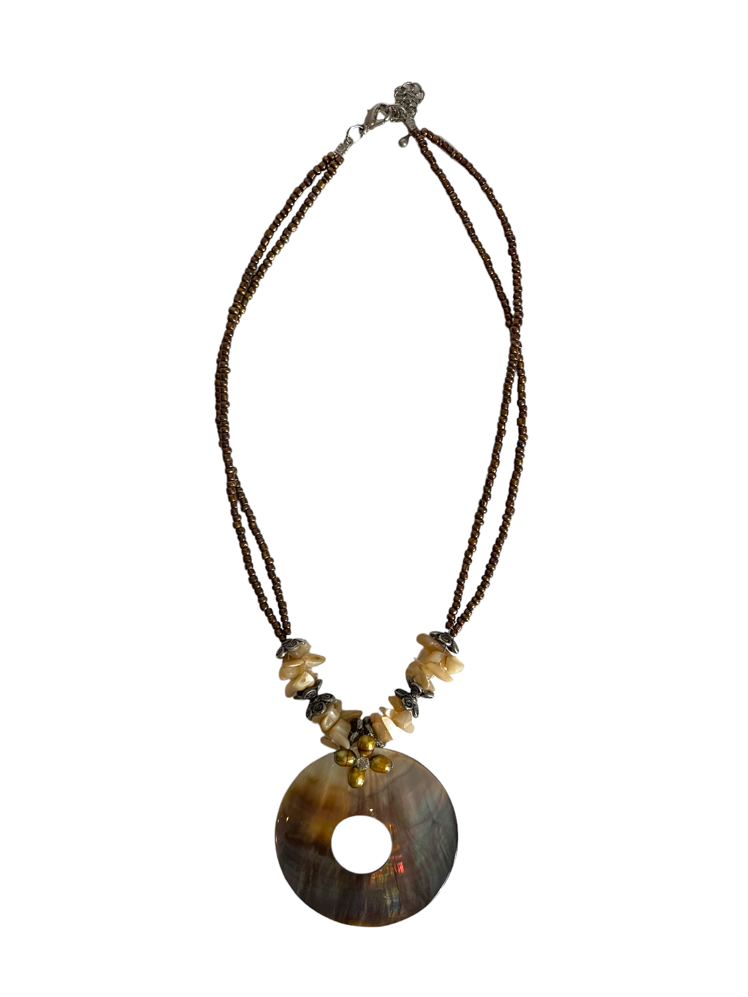 Boho Shell Pendant Beaded Necklace