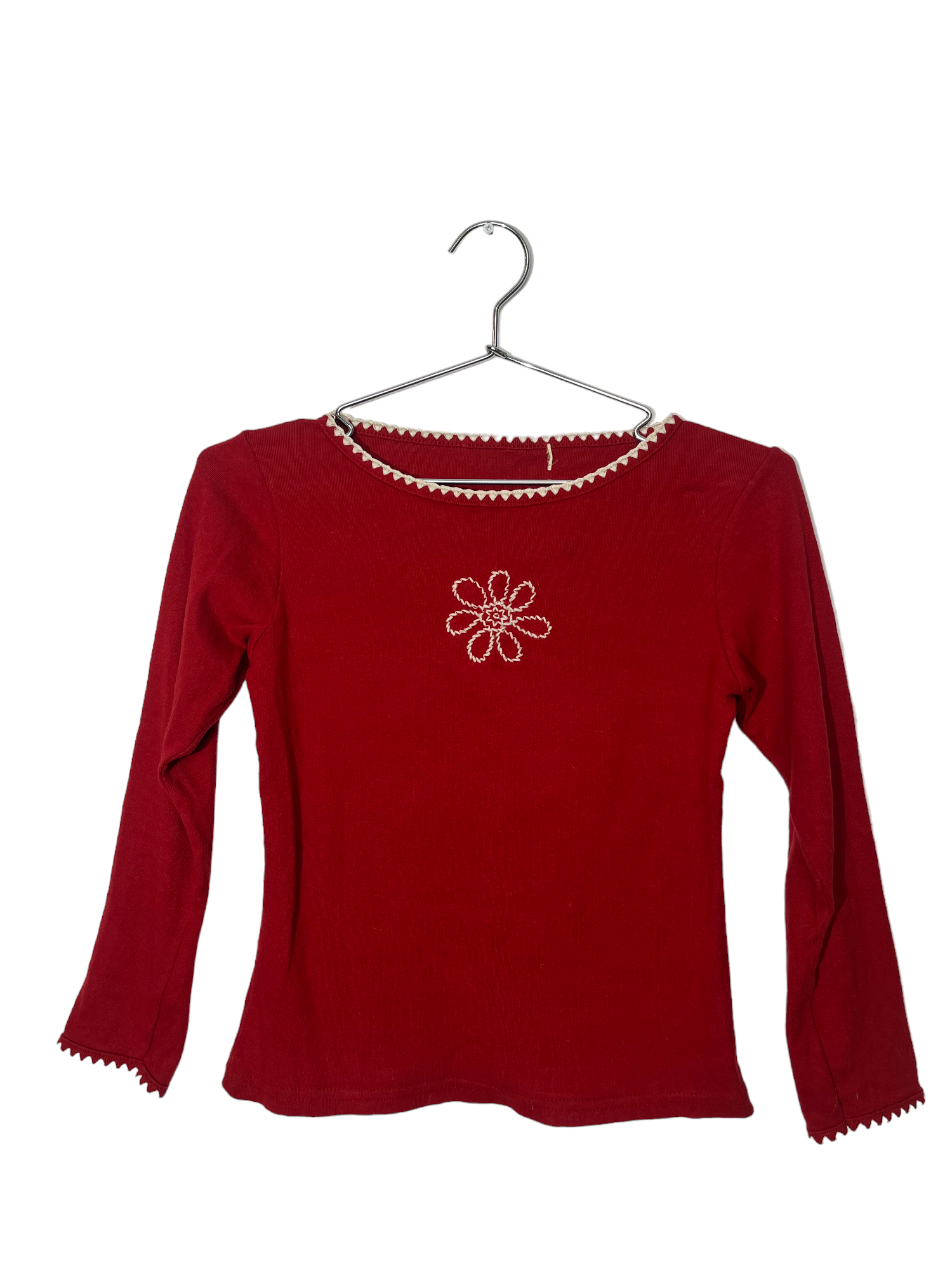Red Long Sleeve Embroidered Detailing