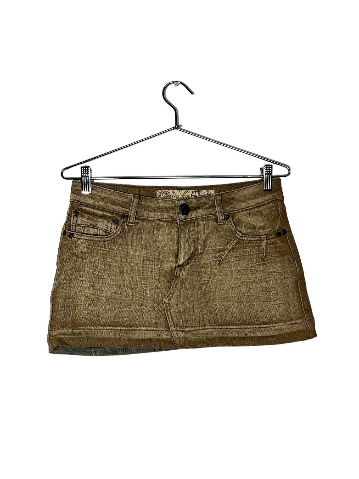 Brown Denim Mini Skirt