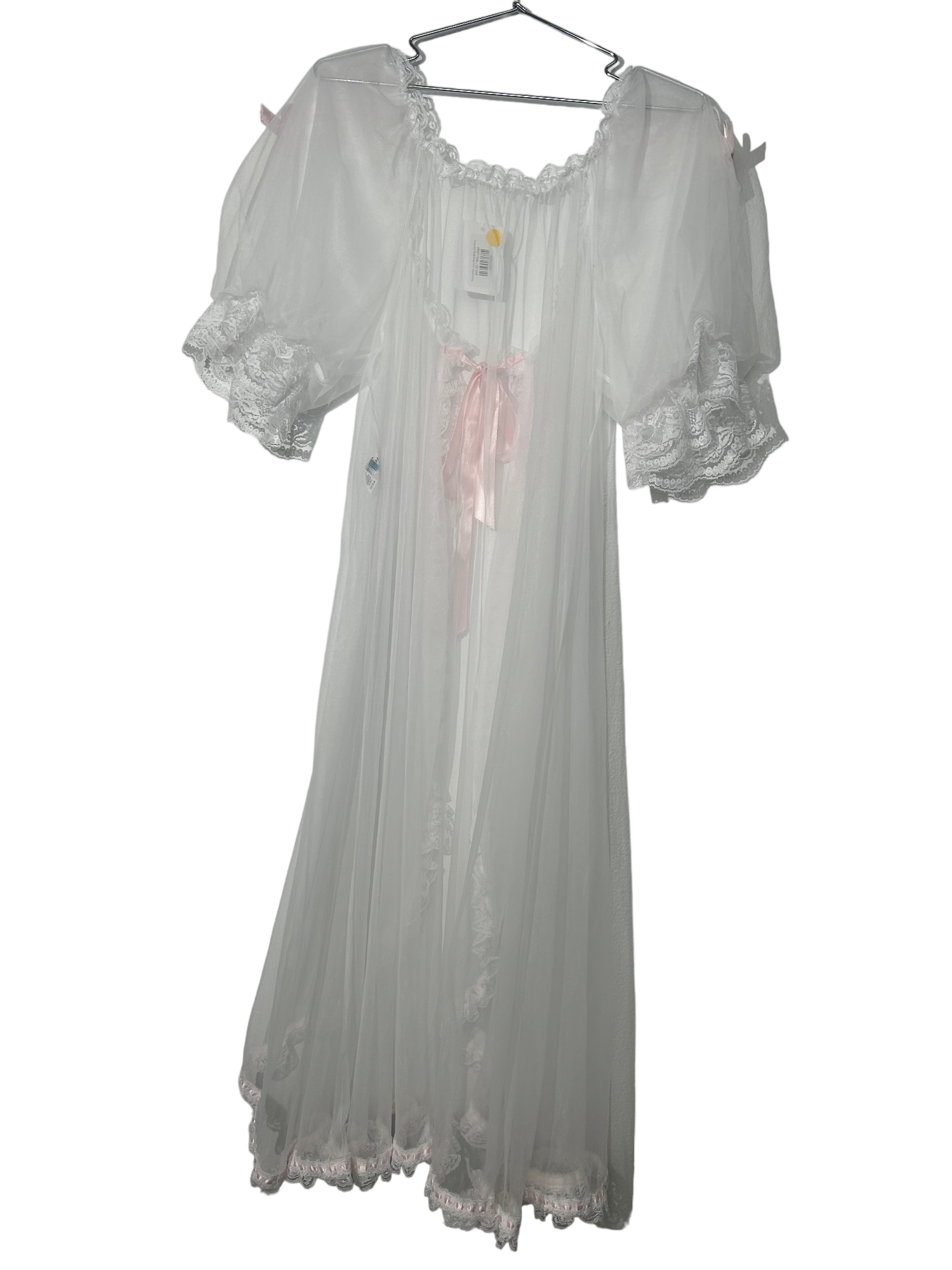 Tosca White Lace Floral Baby Doll Robe