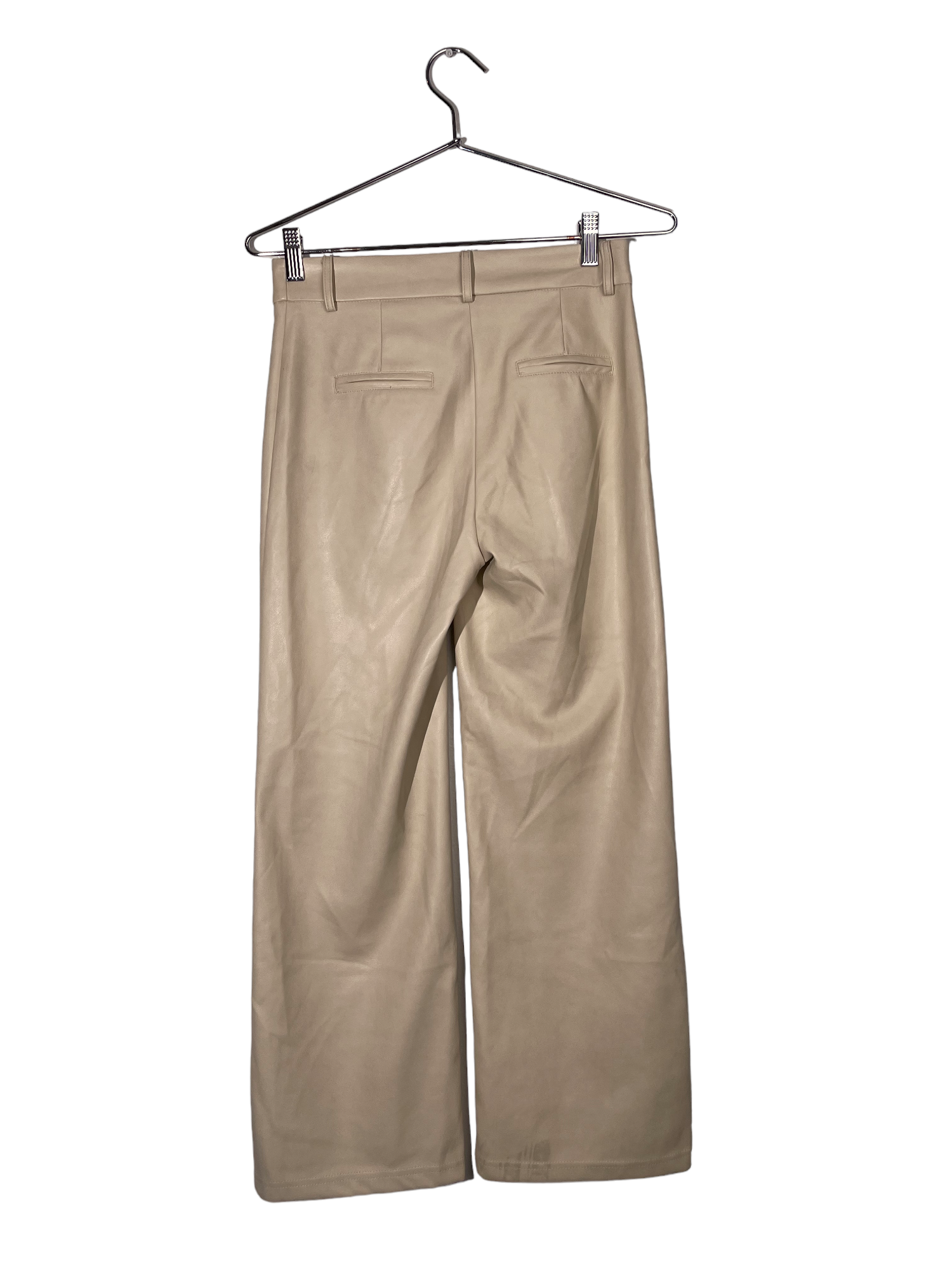 Khaki Faux Leather Pants