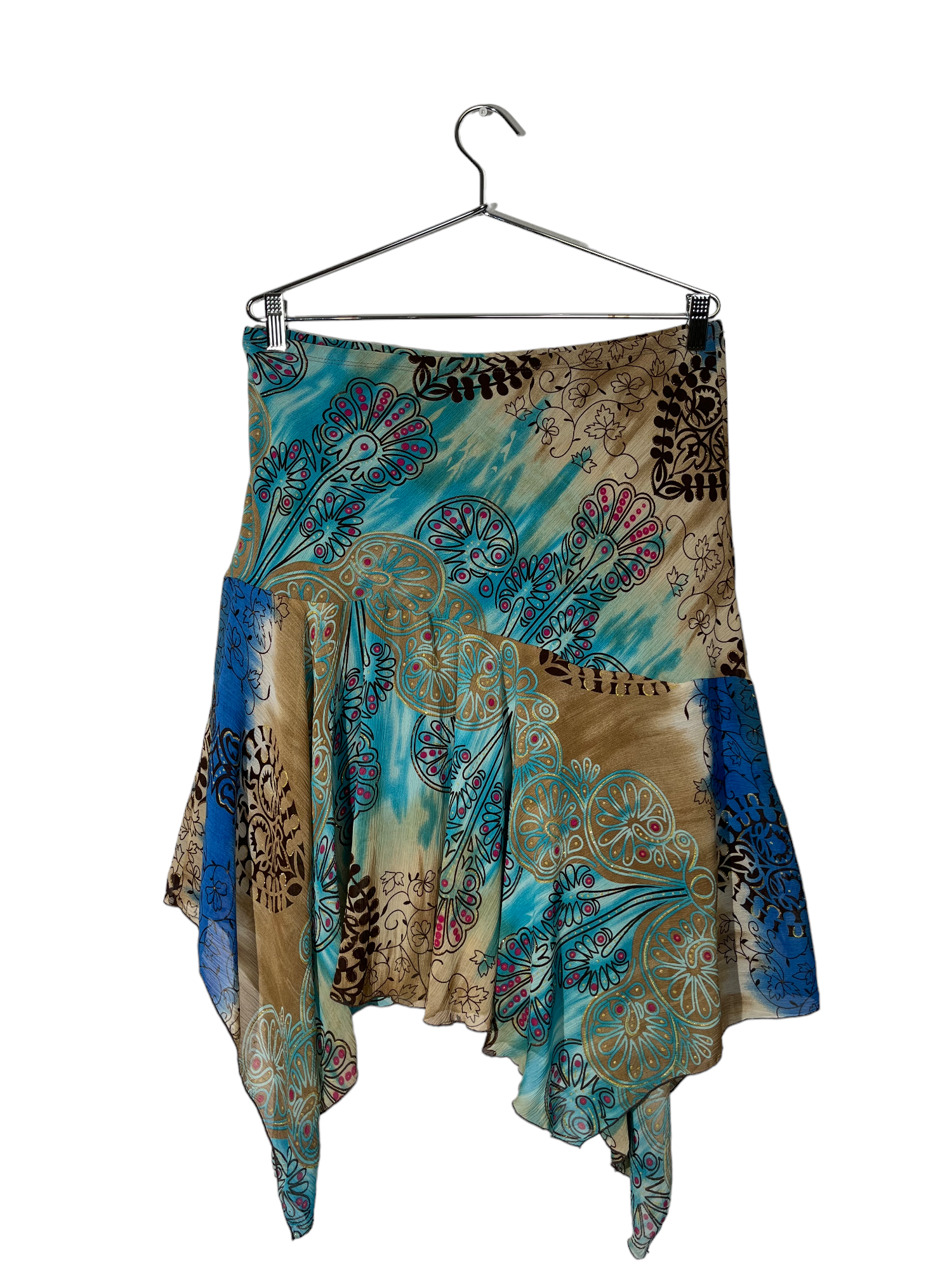 Asymmetrical Floral Pattern Skirt