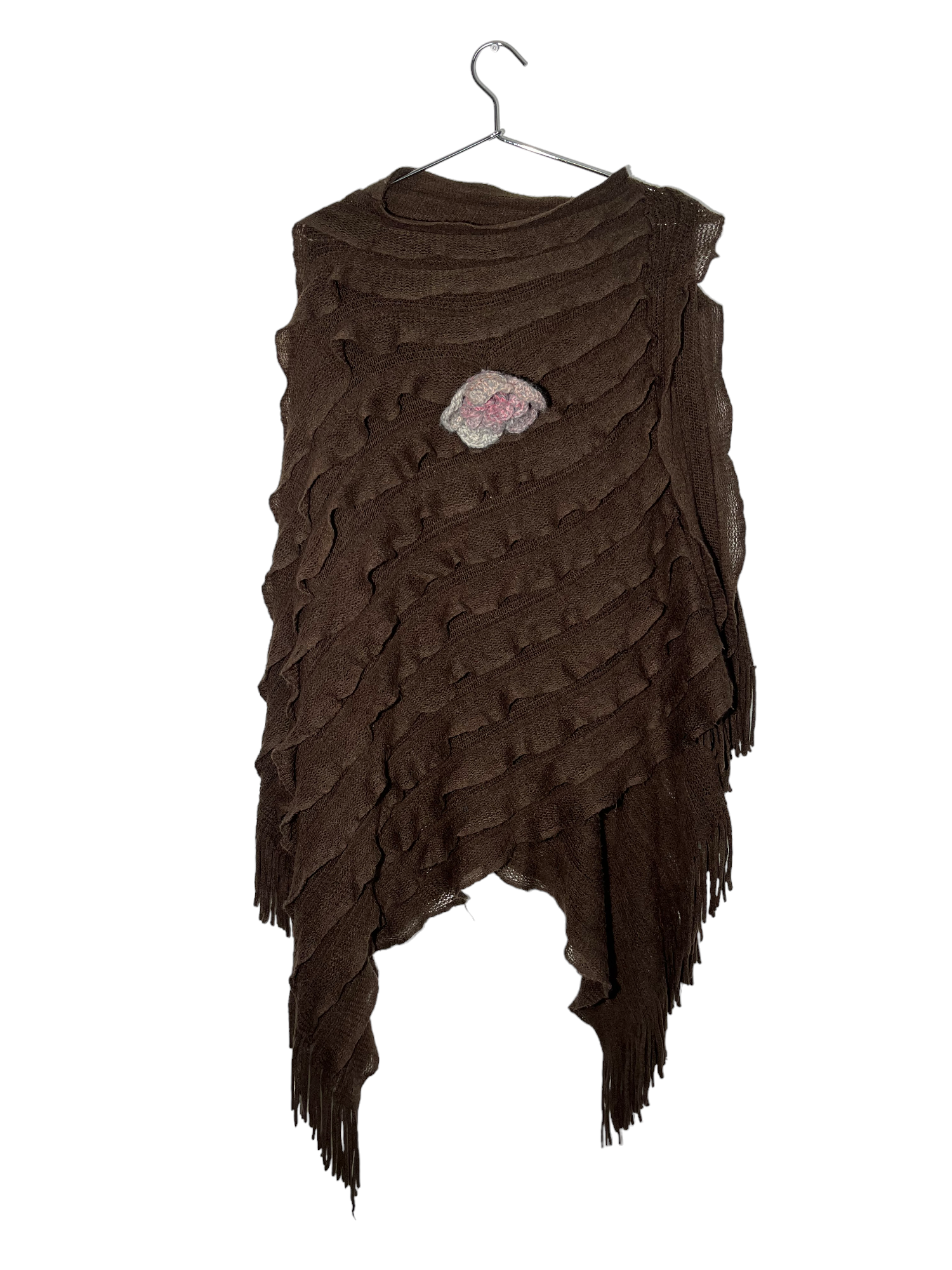 Brown Knitted Poncho