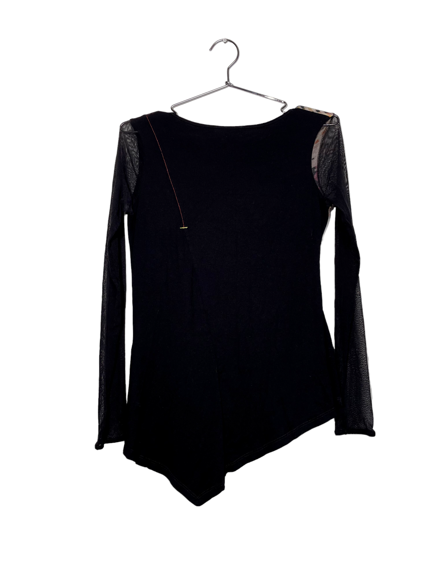 Black Multi Textured Long Sleeve Top