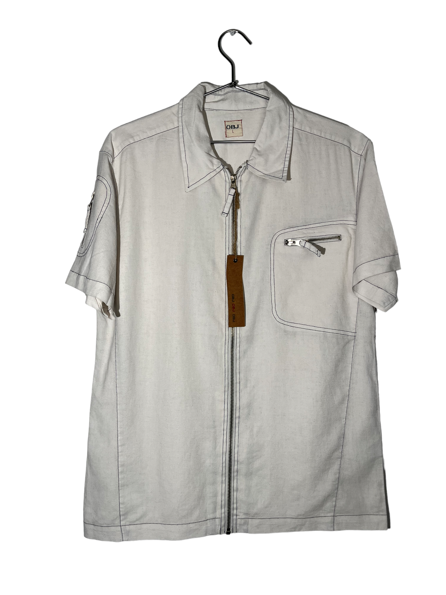 OBJ Linen Zip Up Shirt