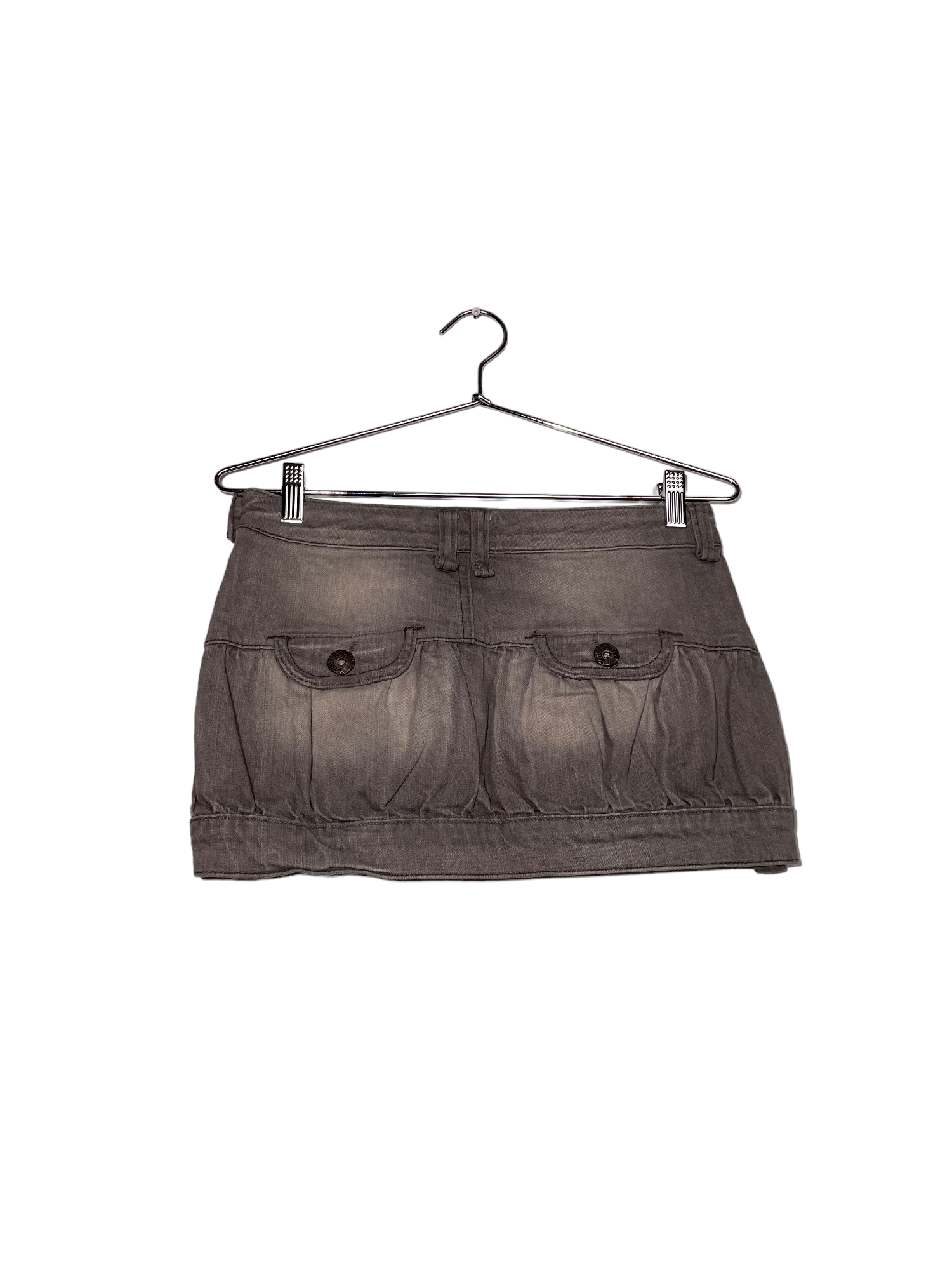 Low Waist Mini Grey Parachute Skirt