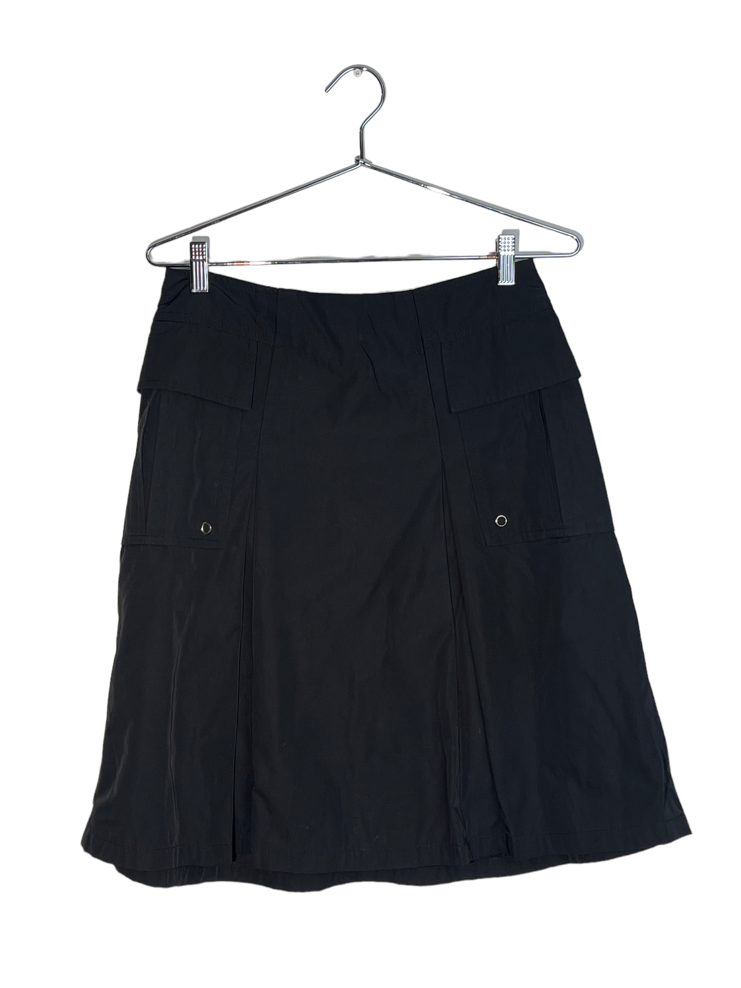 Black Parachute Midi Skirt