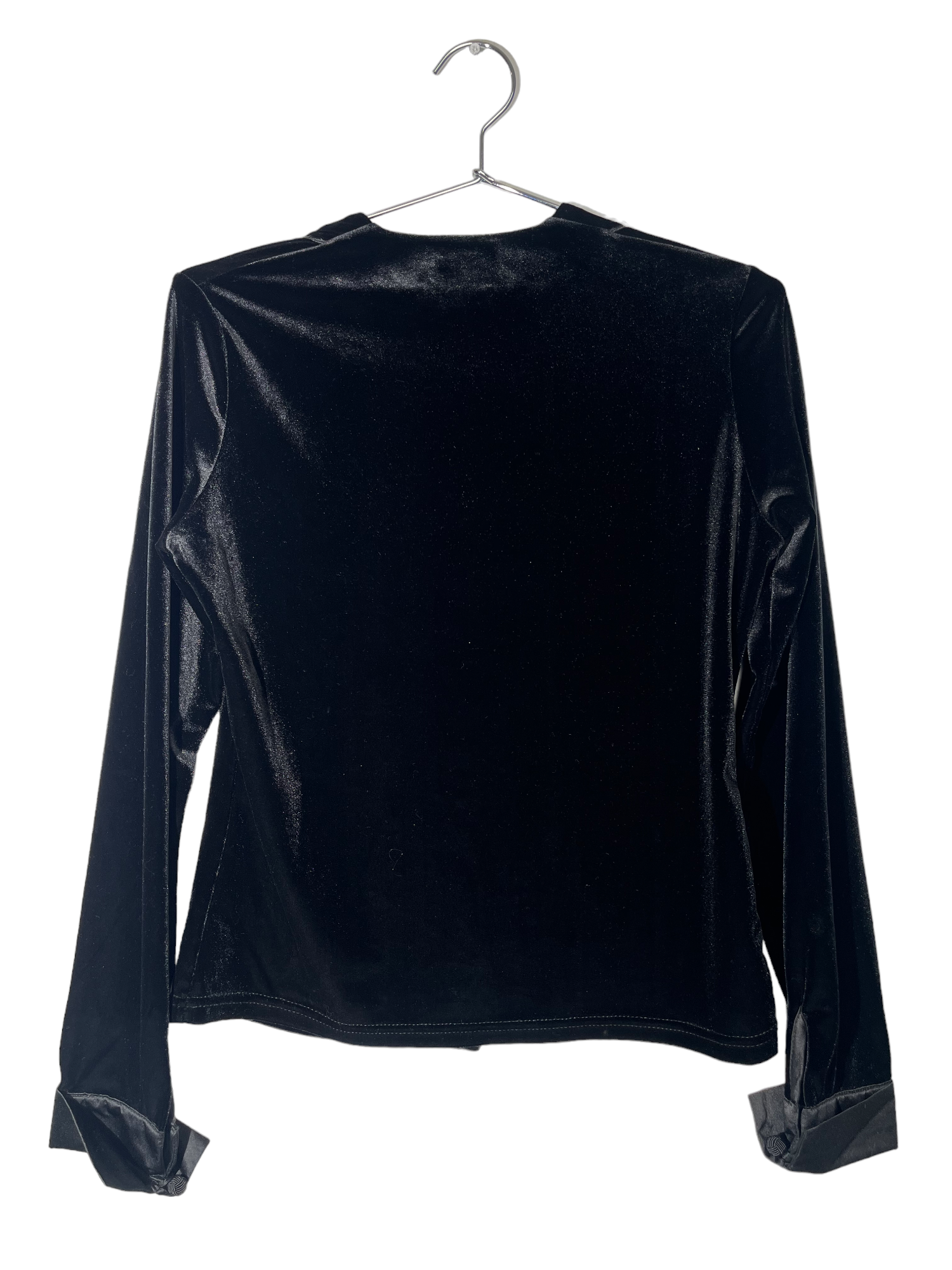 Black Button Up Long Sleeve Top