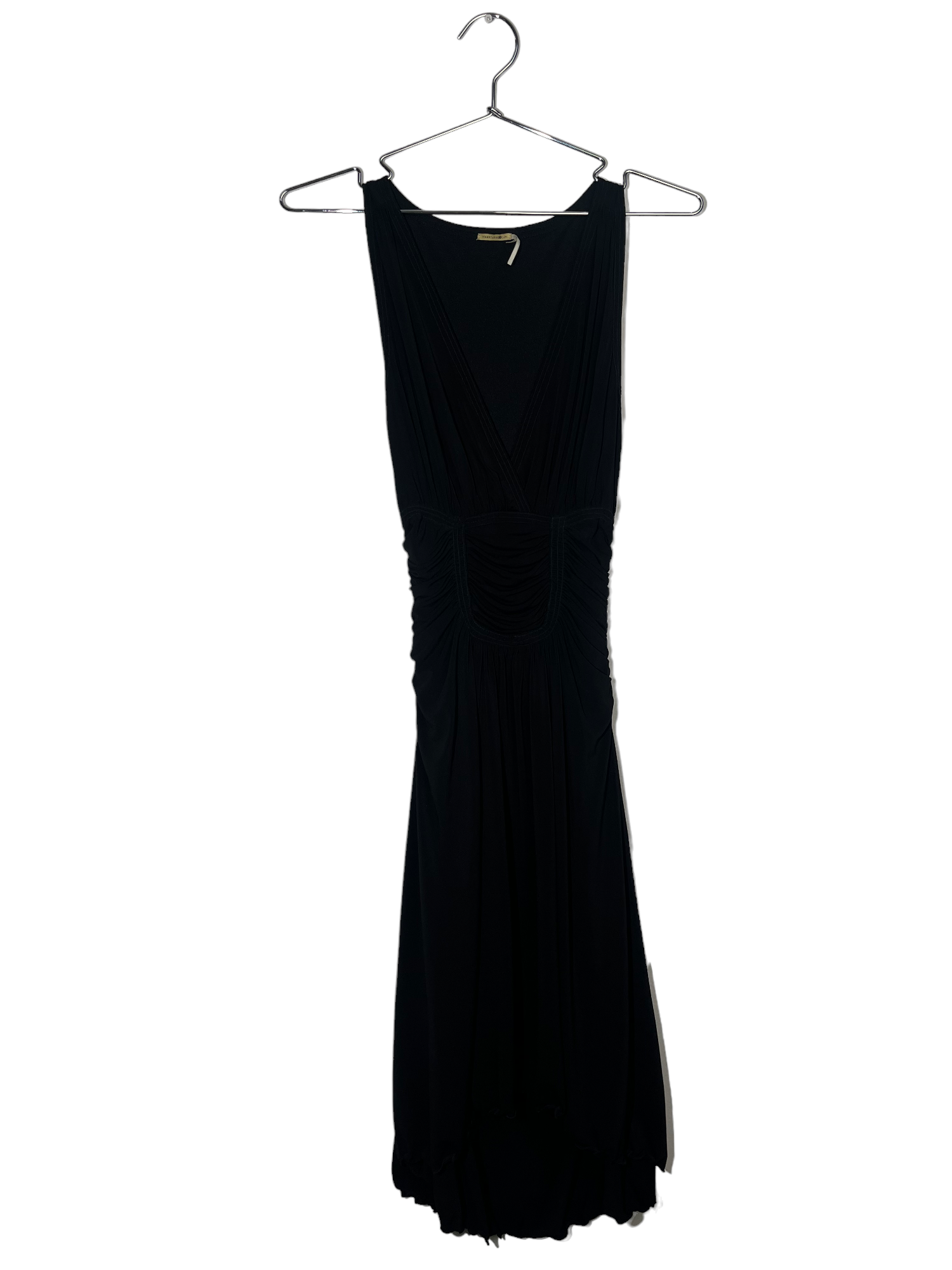 Black Ruched Formal Gown Draped