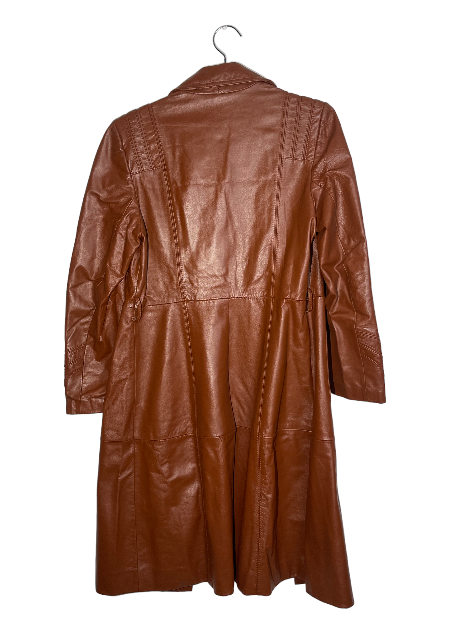 Terracota Brown Leather Coat