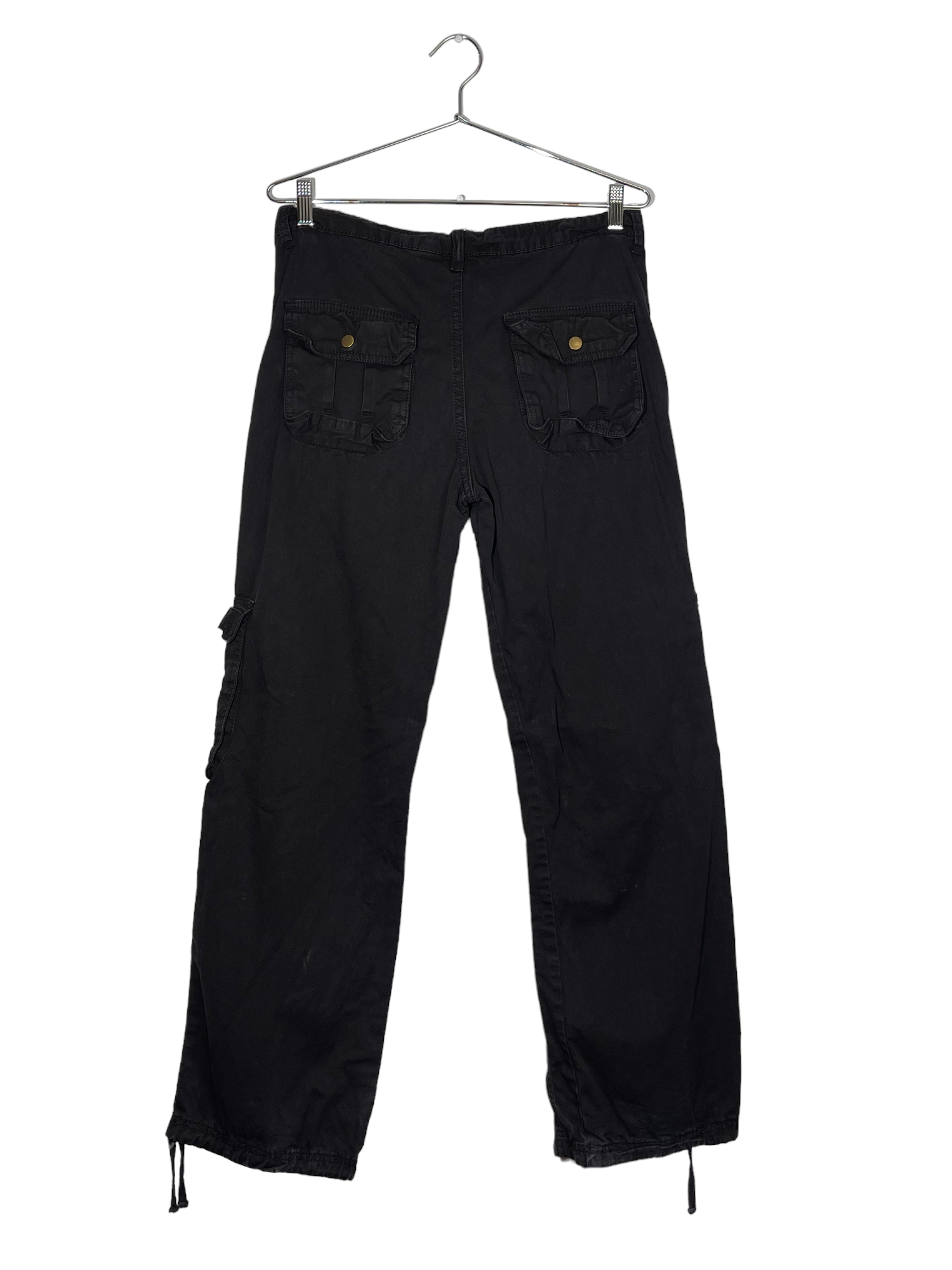 Cargo Black Pants With Metallic Embellishments