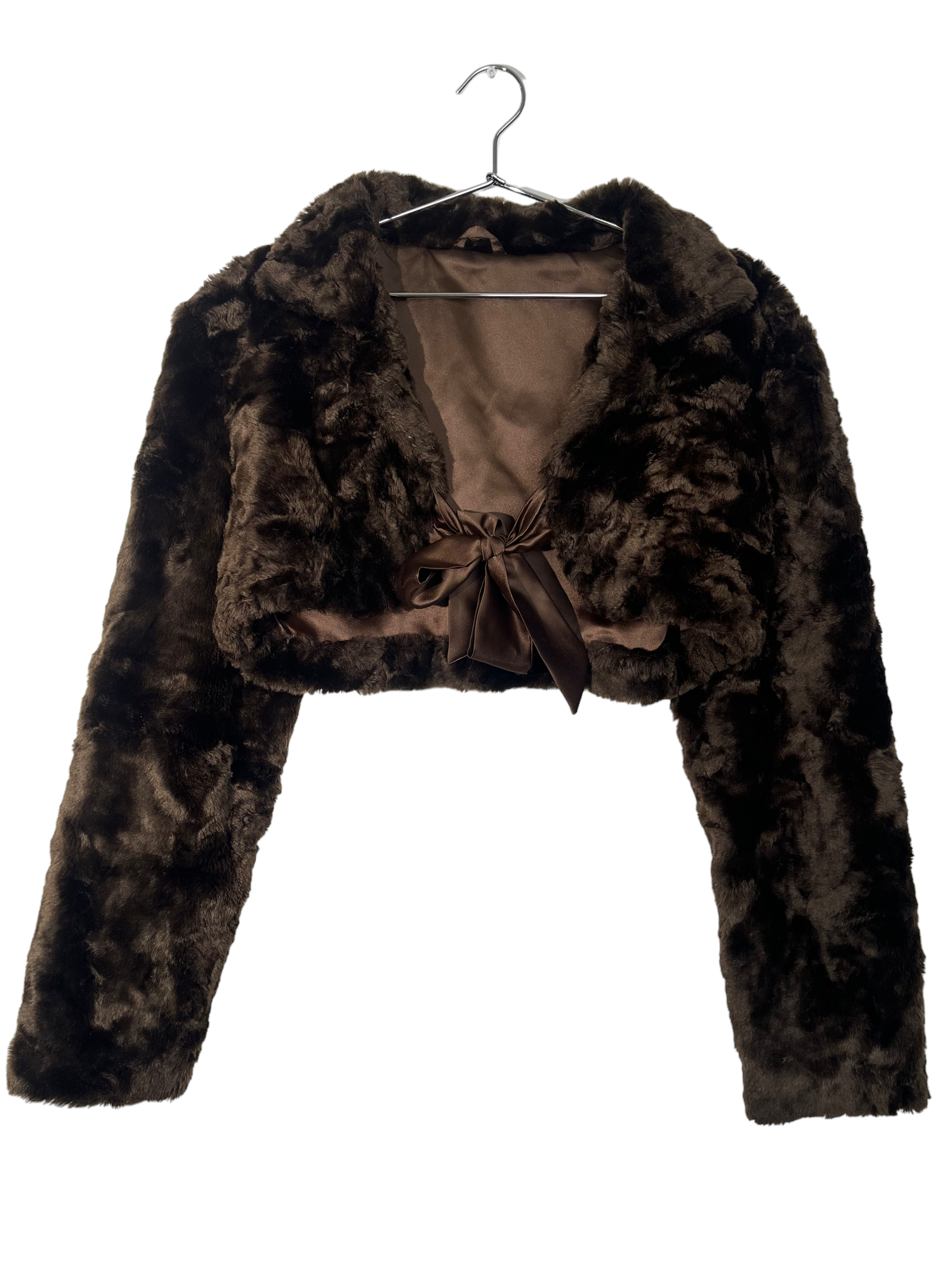 Brown Furry Cropped Jacket