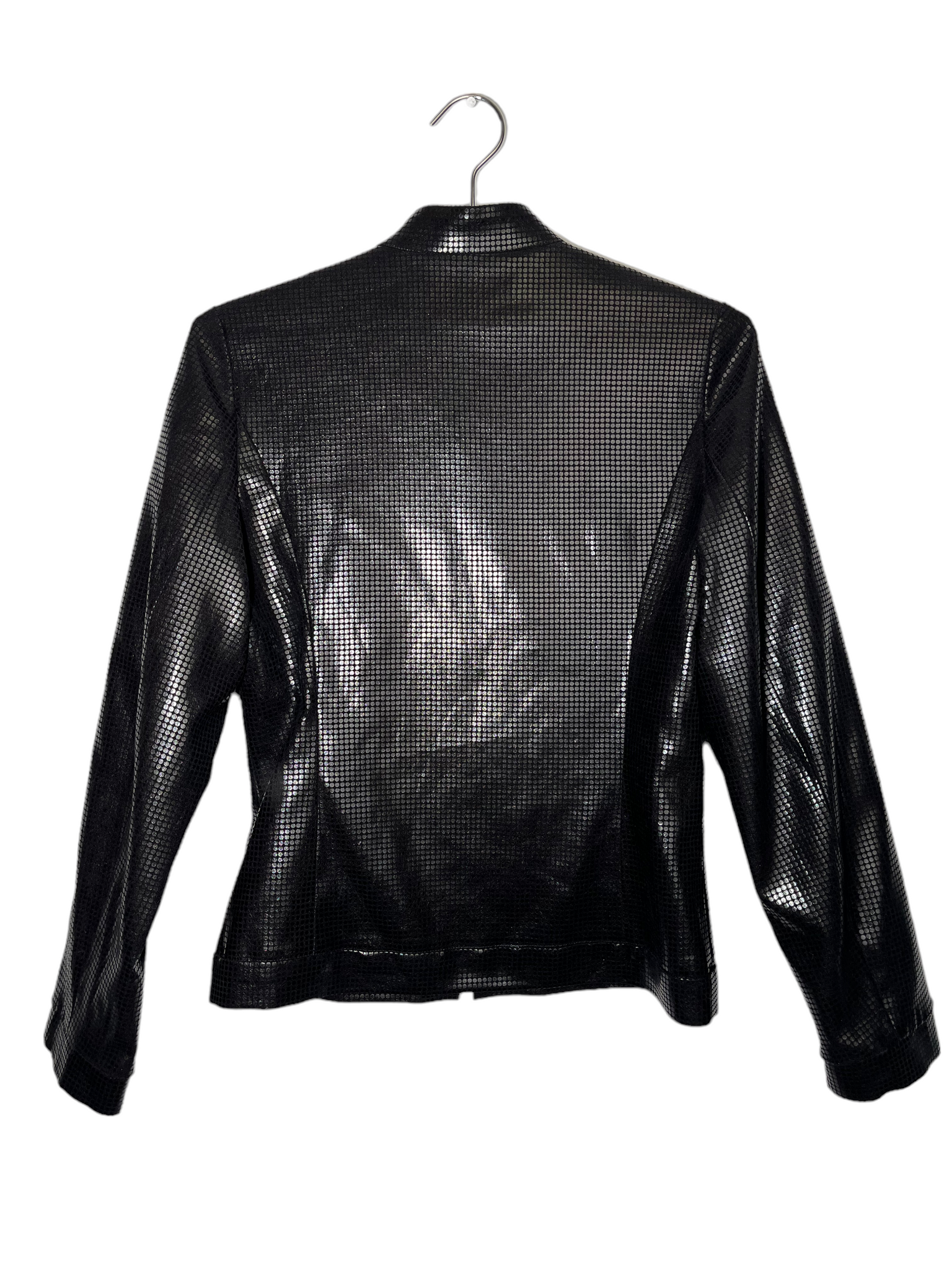 Black Shiny Zip Up Jacket