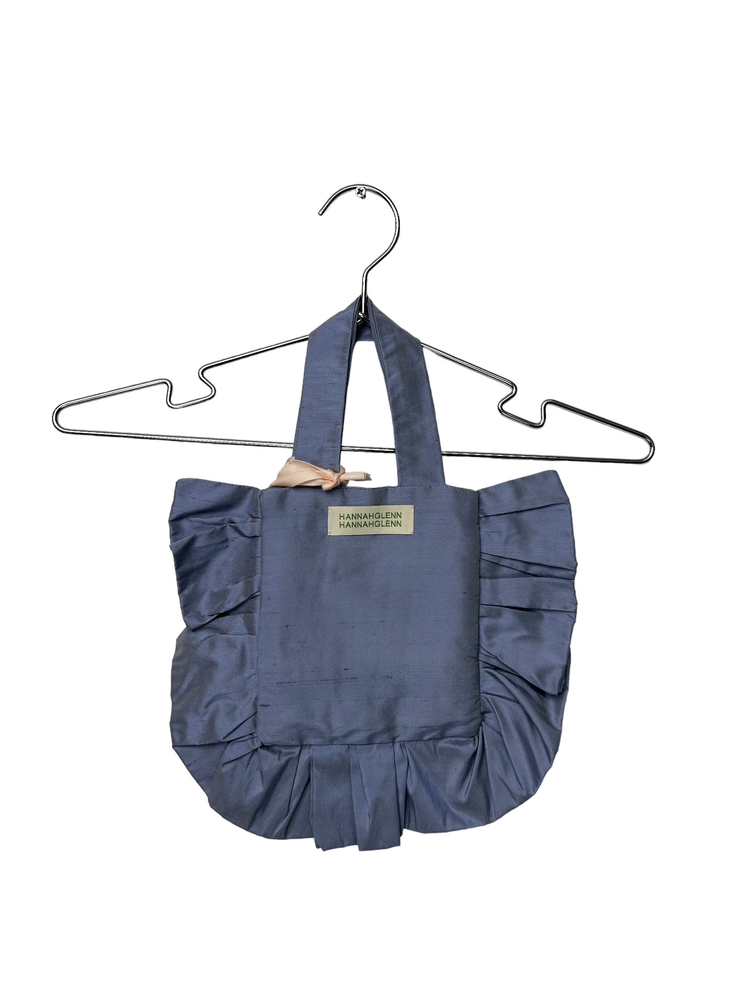 Little Blue Silk Ruffle Handbag