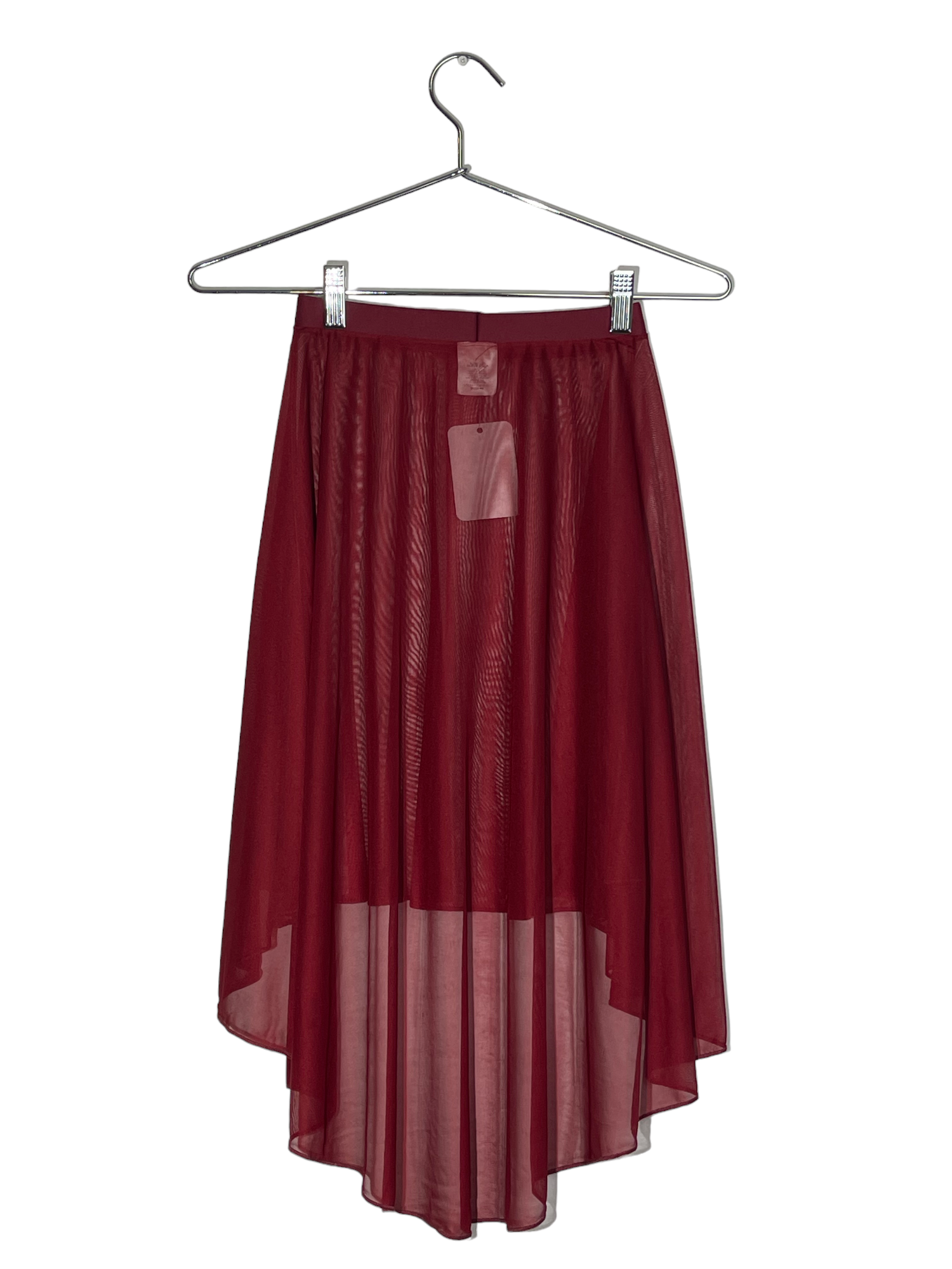 Burgundy Mesh Cover Skirt