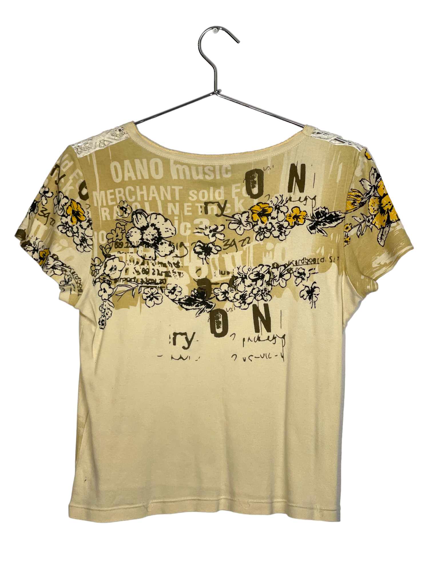 Floral & Word Graphics Tee