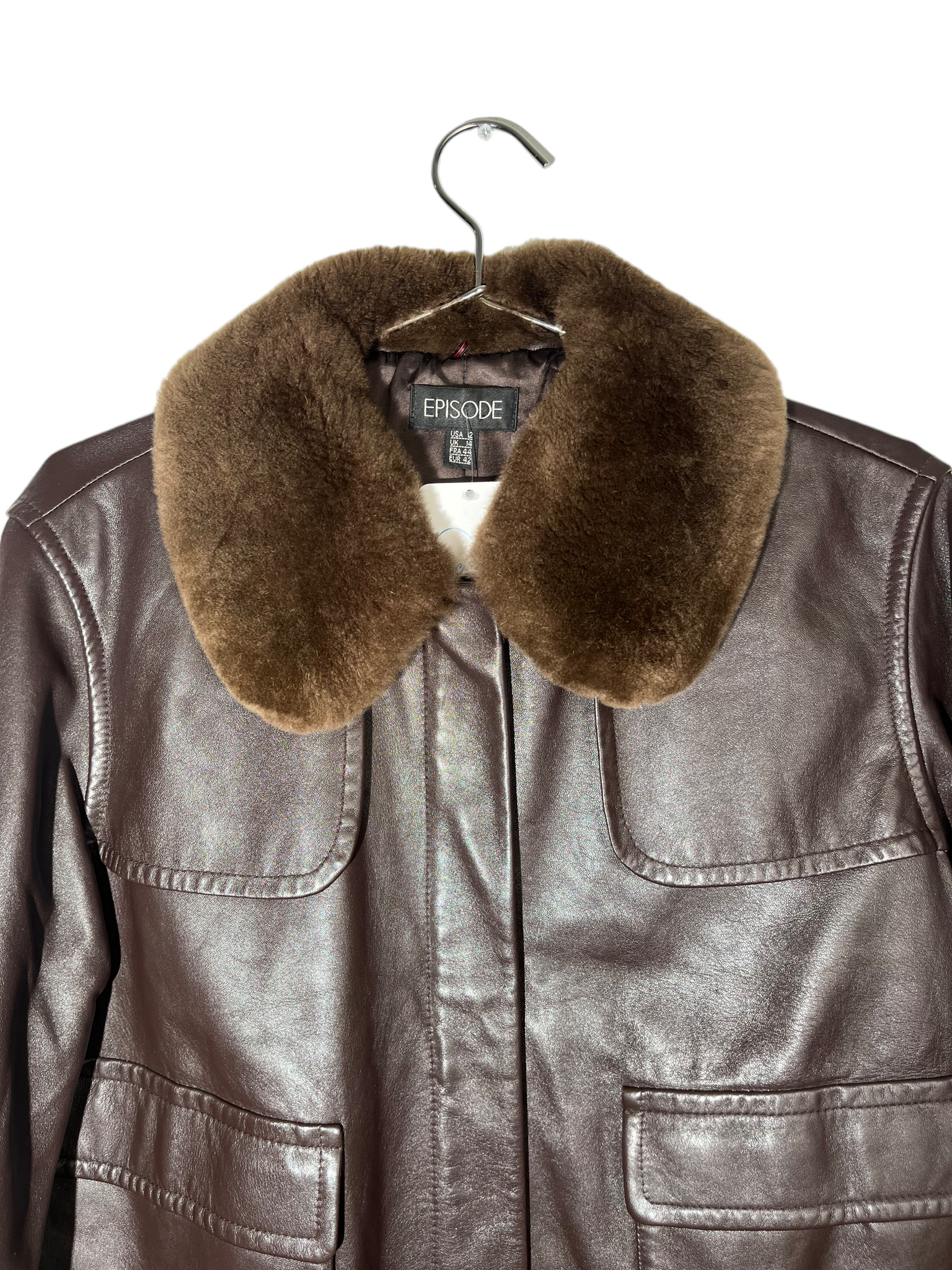 Brown Leather Jacket Fur Trim