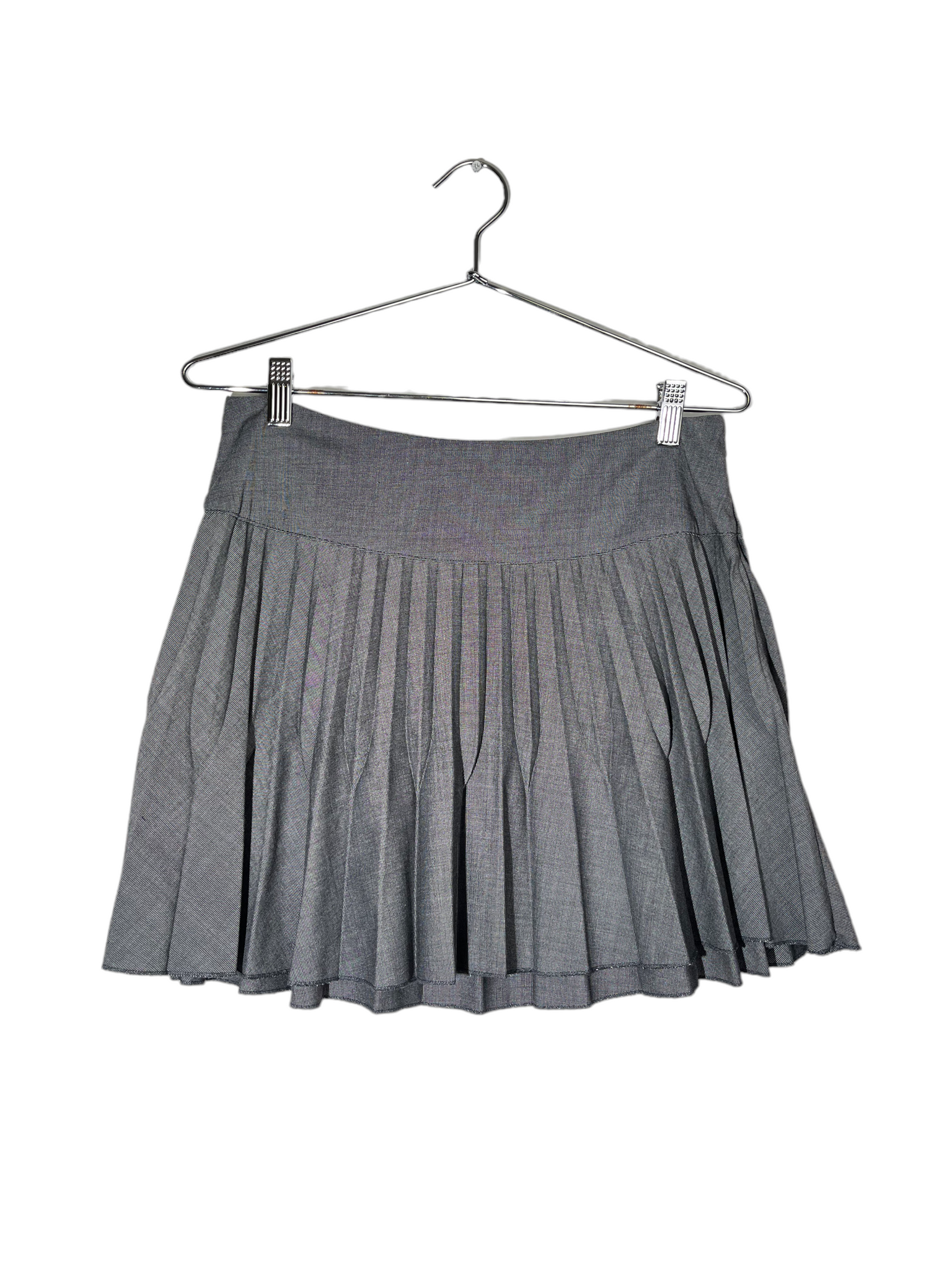 Grey Mini Pleated Skirt