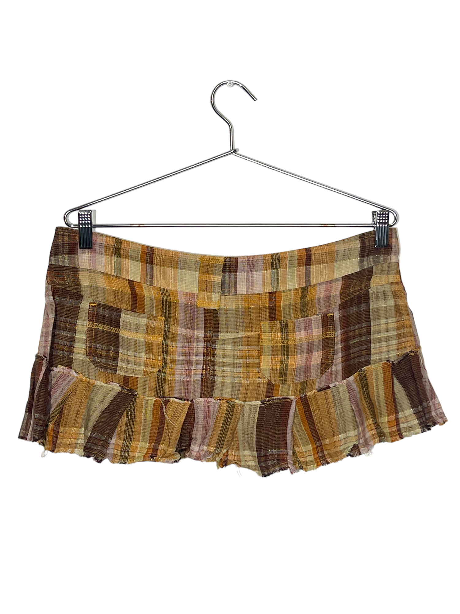 Plaid Brown Mini Skirt